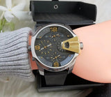  Shop Authentic Diesel Uber Chief Two Hand Black Dial Black Leather Strap Watch For Men - DZ7377 - Luxxuri