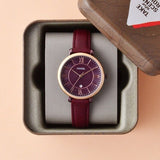  Shop Authentic Fossil Jacqueline Burgundy Dial Burgundy Leather Strap Watch for Women  - ES4099 - Luxxuri