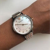  Shop Authentic Emporio Armani Mother of Pearl Dial Two Tone Stainless Steel Watch For Women - AR11094 - Luxxuri