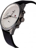  Shop Authentic Tommy Hilfiger Lexor Silver Dial Black Leather Strap Watch For Men - 1791489 - Luxxuri