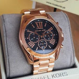  Shop Authentic Michael Kors Bradshaw Black Dial Rose Gold Steel Strap Watch for Women - MK5854 - Luxxuri