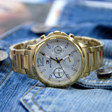  Shop Authentic Tommy Hilfiger Claudia White Dial Gold Steel Strap Watch for Women - 1781742 - Luxxuri