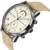  Shop Authentic Tommy Hilfiger Kane White Dial Beige Leather Strap Watch for Men - 1710399 - Luxxuri