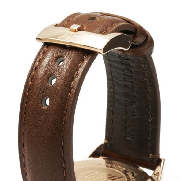  Shop Authentic Emporio Armani Sportivo Chronograph White Dial Brown Leather Strap Watch For Men - AR5996 - Luxxuri