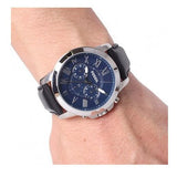  Shop Authentic Fossil Grant Chronograph Blue Dial Black Leather Strap Watch for Men - FS4990 - Luxxuri