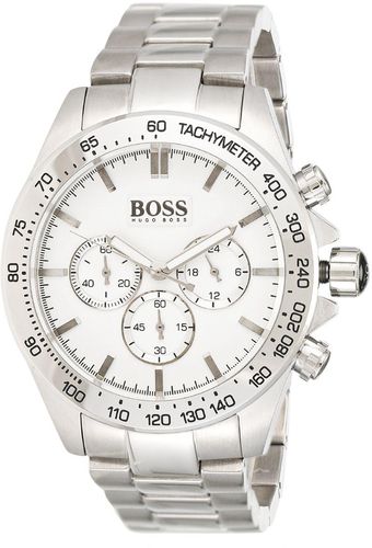  Shop Authentic Hugo Boss Ikon Chronograph White Dial Silver Steel Strap Watch for Men - 1512962 - Luxxuri