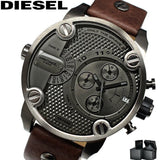  Shop Authentic Diesel Little Daddy SBA Small Sized Grey Dial Brown Leather Strap Watch For Men - DZ7258 - Luxxuri