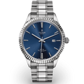 Tudor Style Automatic Blue Dial Silver Steel Strap Watch for Men - M12710-0013