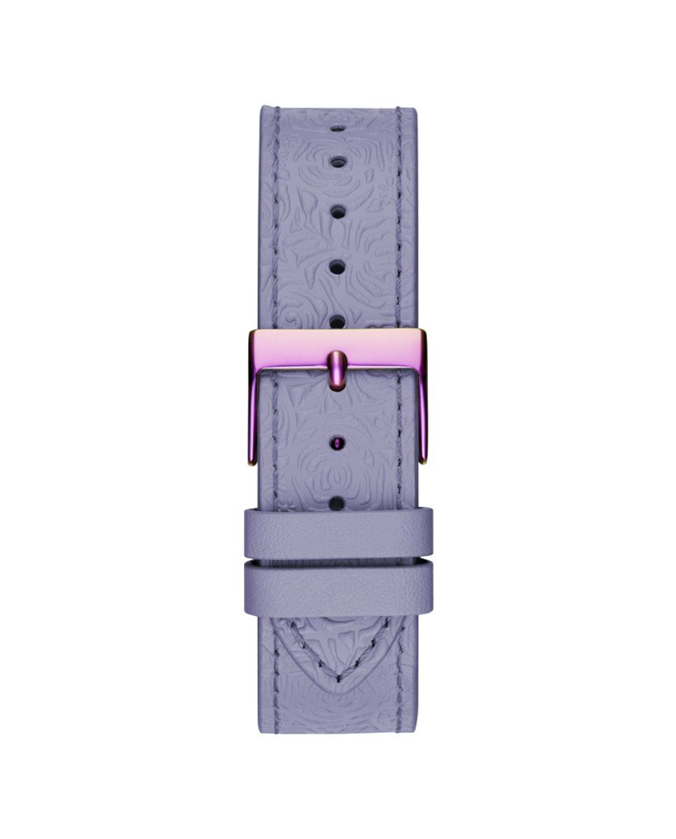  Shop Authentic Guess Dahlia Analog Silver Dial Purple Leather Strap Watch For Women - GW0529L4 - Luxxuri