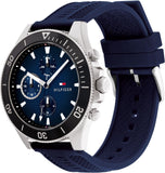 Shop Authentic Tommy Hilfiger Larson Chronograph Blue Dial Blue Rubber Strap Watch For Men - 1791920 - Luxxuri