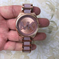  Shop Authentic Michael Kors Janelle Three Hand Rose Gold Dial Two Tone Steel Strap Watch For Women - MK7135 - Luxxuri