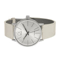  Shop Authentic Calvin Klein Post Minimal Silver Dial White Leather Strap Watch for Men - K7621126 - Luxxuri