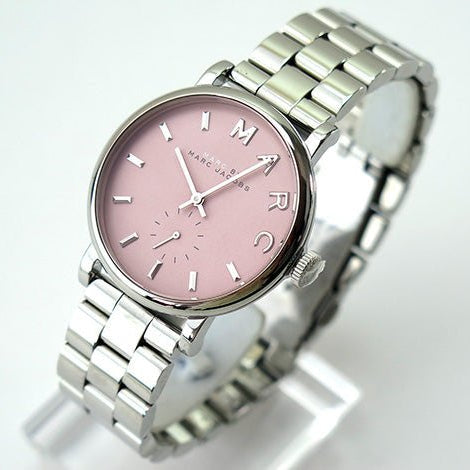  Shop Authentic Marc Jacobs Baker Pink Dial Silver Steel Strap Watch for Women - MBM3283 - Luxxuri