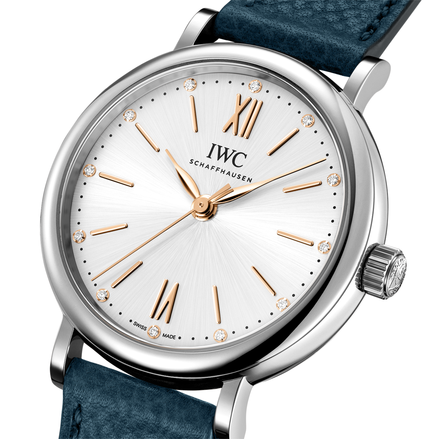  Shop Authentic IWC Portofino Automatic Silver Dial Blue Leather Strap Watch for Women - IW357411 - Luxxuri