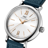  Shop Authentic IWC Portofino Automatic Silver Dial Blue Leather Strap Watch for Women - IW357411 - Luxxuri