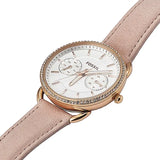  Shop Authentic Fossil Tailor Quartz White Dial Pink Leather Strap Watch for Women - ES4393 - Luxxuri