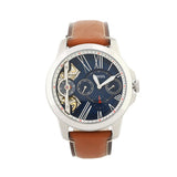  Shop Authentic Fossil Grant Twist Multifunction Blue Dial Brown Leather Strap Watch for Men - ME1161 - Luxxuri
