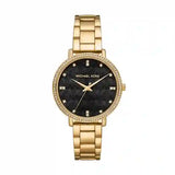  Shop Authentic Michael Kors Pyper Three-Hand Black Dial Gold Steel Strap Watch For Women - MK4593 - Luxxuri