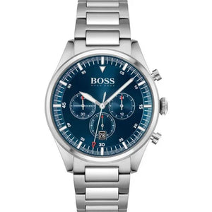  Shop Authentic Hugo Boss Pioneer Blue Dial Silver Steel Strap Watch for Men - 1513867 - Luxxuri