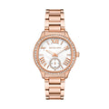  Shop Authentic Michael Kors Sage Three-Hand Mother of Pearl White Dial Rose Gold Steel Strap Watch for Women - MK4806 - Luxxuri