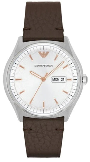  Shop Authentic Emporio Armani Dress Quartz White Dial Brown Leather Strap Watch For Men - AR1999 - Luxxuri