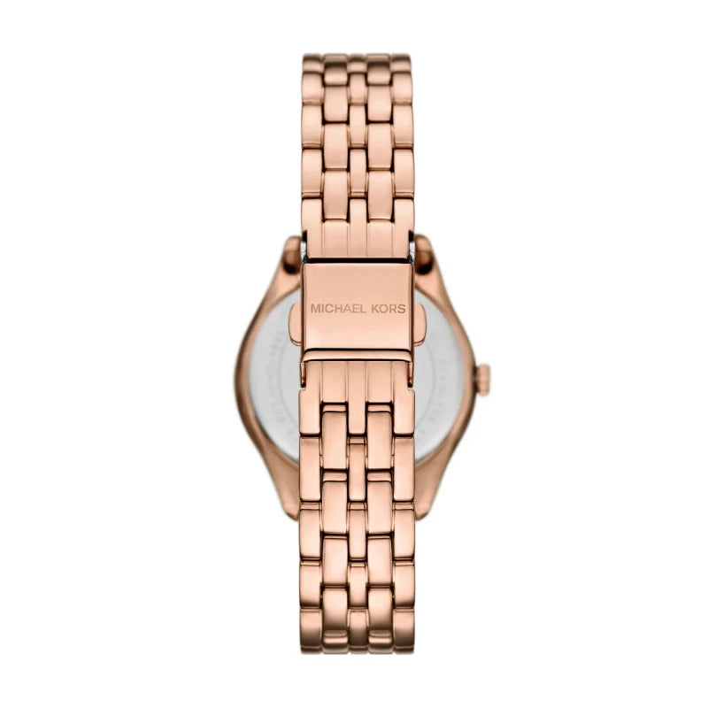 Shop Authentic Michael Kors Harlowe Three-Hand Rose Gold Dial Rose Gold Steel Strap Watch for Women - MK4845 - Luxxuri