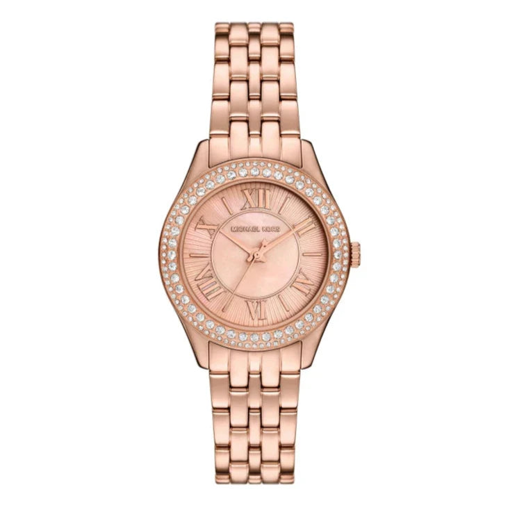 Michael Kors Harlowe Three-Hand Rose Gold Dial Rose Gold Steel Strap Watch for Women - MK4845