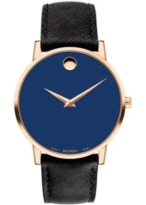  Shop Authentic Movado Museum Sport Blue Dial Black Leather Strap Watch for Men - 0607266 - Luxxuri