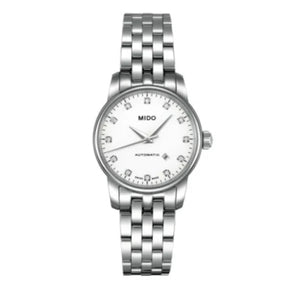  Shop Authentic Mido Baroncelli III Automatic Diamonds White Dial Silver Steel Strap Watch For Women - M7600.4.66.1 - Luxxuri