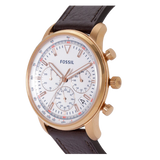  Shop Authentic Fossil Goodwin Chronograph White Dial Brown Leather Strap Watch for Men - FS5415 - Luxxuri