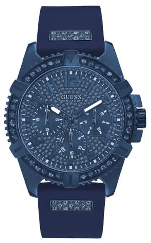  Shop Authentic Guess Frontier Crystals Blue Dial Blue Silicon Strap Watch For Men - W1132G4 - Luxxuri