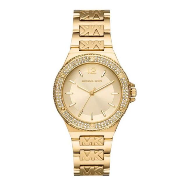  Shop Authentic Michael Kors Lennox Three-Hand Gold Dial Gold Steel Strap Watch For Women - MK7339 - Luxxuri