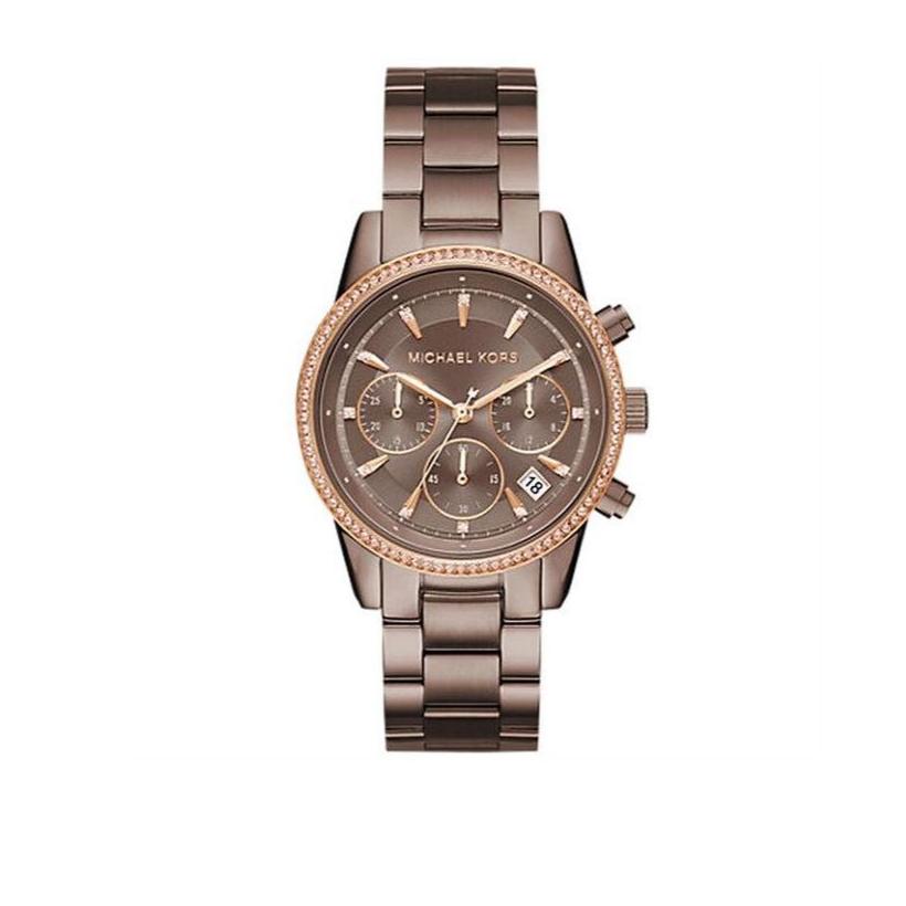  Shop Authentic Michael Kors Ritz Chronograph Brown Dial Brown Steel Strap Watch For Women - MK6529 - Luxxuri