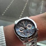  Shop Authentic Fossil Perfect Boyfriend Mother of Pearl Blue Dial Silver Steel Strap Watch for Women - ES3880 - Luxxuri