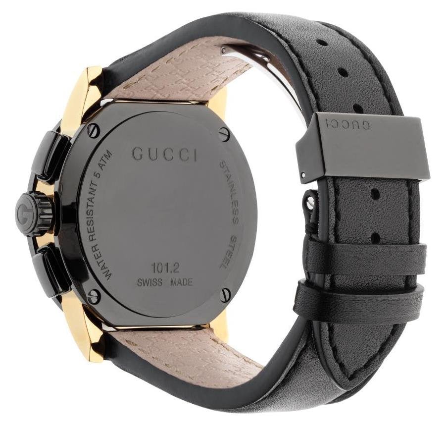  Shop Authentic Gucci G Chrono Black Dial Black Leather Strap Watch For Men - YA101203 - Luxxuri