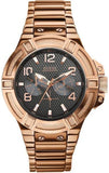  Shop Authentic Guess Rigor Multi Function Black Dial Rose Gold Steel Strap Watch For Men - W0218G3 - Luxxuri
