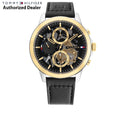  Shop Authentic Tommy Hilfiger Henry Chronograph Black Dial Black Leather Strap Watch For Men - 1710474 - Luxxuri