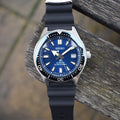 Seiko Prospex Analogue Automatic Diver Blue Dial Black Rubber Strap Watch For Men - SPB053J1
