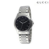  Shop Authentic Gucci G Timeless Diamonds Black Dial Silver Steel Strap Watch For Women - YA126408 - Luxxuri