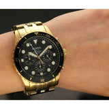  Shop Authentic Fossil FB-01 Chronograph Black Dial Gold Steel Strap Watch for Men - FS5836 - Luxxuri