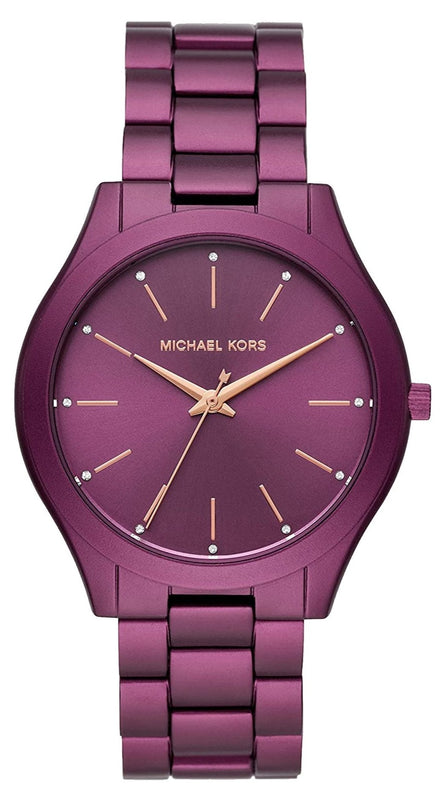  Shop Authentic Michael Kors Slim Runway Quartz Purple Dial Purple Steel Strap Watch For Women - MK4507 - Luxxuri