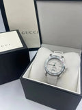  Shop Authentic Gucci Dive Quartz White Dial White Rubber Strap Watch For Men - YA136337 - Luxxuri