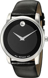  Shop Authentic Movado Museum Black Dial Black Leather Strap Watch For Men - 606502 - Luxxuri