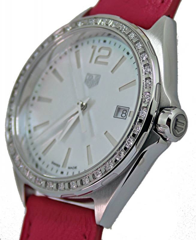  Shop Authentic Tag Heuer Formula 1 Quartz Mother of Pearl Dial Pink Leather Strap Watch for Women - WBJ131A.FC8252 - Luxxuri