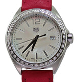  Shop Authentic Tag Heuer Formula 1 Quartz Mother of Pearl Dial Red Leather Strap Watch for Women - WBJ131A.FC8253 - Luxxuri