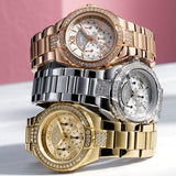  Shop Authentic Guess Viva Diamonds Gold Dial Gold Steel Strap Watch for Women - W0111L2 - Luxxuri