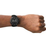  Shop Authentic Emporio Armani Luigi Analog Black Dial Black Leather Strap Watch For Men - AR11450 - Luxxuri