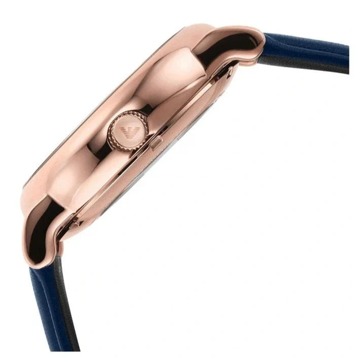  Shop Authentic Emporio Armani Meccanico Automatic Blue Dial Blue Leather Strap Watch For Men - AR60050 - Luxxuri