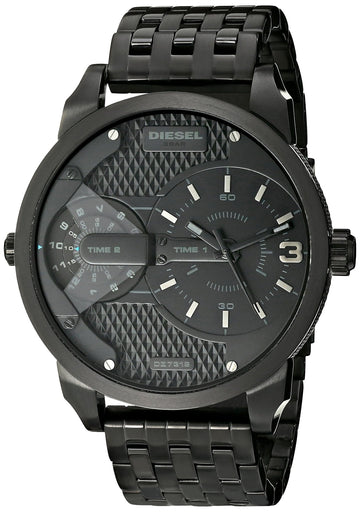  Shop Authentic Diesel Mini Daddy Dual Time Black Dial Black Stainless Steel Strap Watch For Men - DZ7316 - Luxxuri