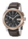  Shop Authentic Gucci G Chrono Black Dial Brown Leather Strap Watch For Men - YA101202 - Luxxuri